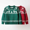 ニット キッズ クリスマス柄 セーター 男の子 女の子 長袖 丸首 プルオーバー 秋冬 普段着 かわいい トナカイ柄 トップス 子供服 ニットウェア