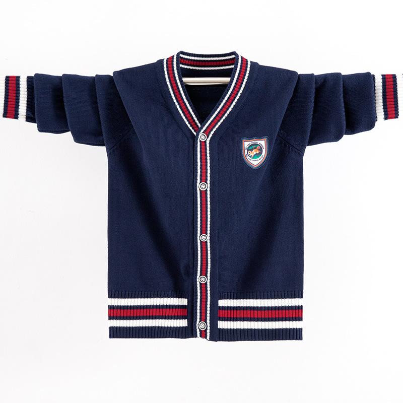 ニットカーディガン キッズ 子供 Vネック コットン 男女兼用 トップス 長袖 アニマル柄 深青色 ワイン..