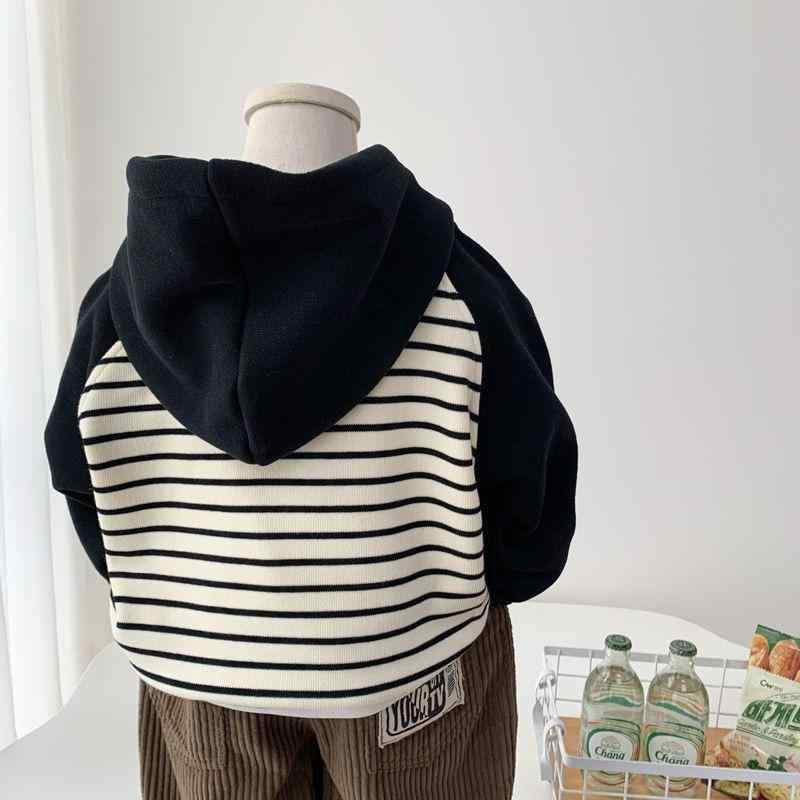 子供用スウェット 秋冬 ストライプ柄 パーカー 長袖 プルオーバー 普段着 部屋着 裏起毛 90cm 100cm 11..