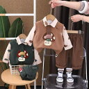 子供用セットアップ 長袖シャツ パンツ 3点セット 春秋 男の子 幼児 幼稚園 保育園 かわいい カートーン 綿90%