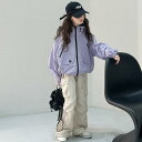 キッズ ガールズ アウター 春秋 薄手 フード付き ジップアップ ジャケット パーカー ブルゾン 紫 黄色 ブルー 黄緑 130cm 140cm 150cm 1...
