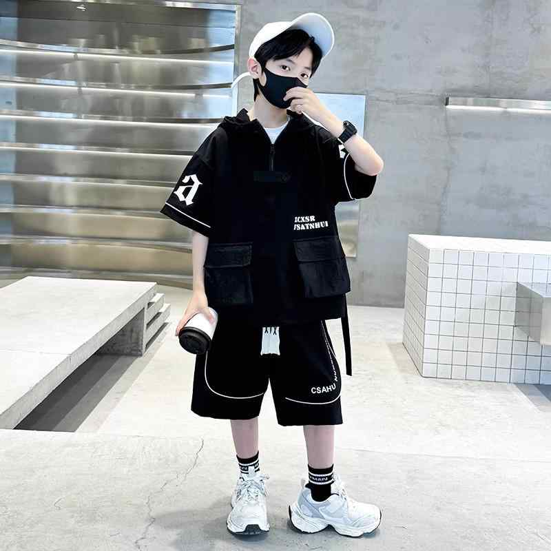 子供用セットアップ 夏服 男の子 中 বড় キッズ 半袖 短パン 上下 2点セット 薄手 通気性 普段着 ルー..