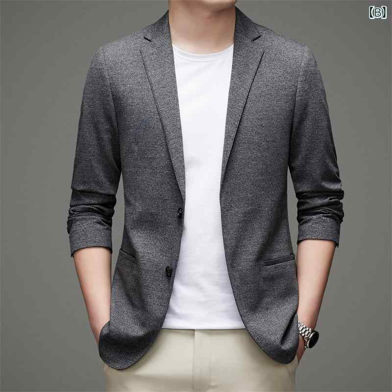 ジャケット メンズ テーラードジャケット 春秋 ビジネス カジュアル 耐摩耗 免烫 紳士服 スリムフィット 無地 ポリエステル ブラック系