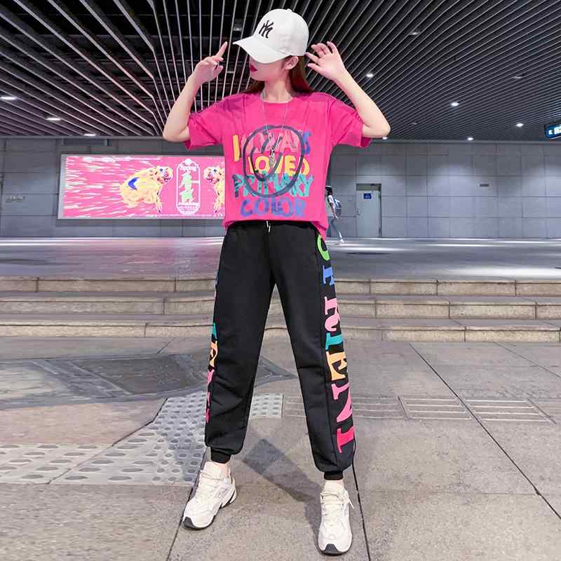 ダンスウェア レディース 運動着 上下セット 接触冷感 半袖トップス パンツ 綿混紡 快適 通気性 吸湿性..