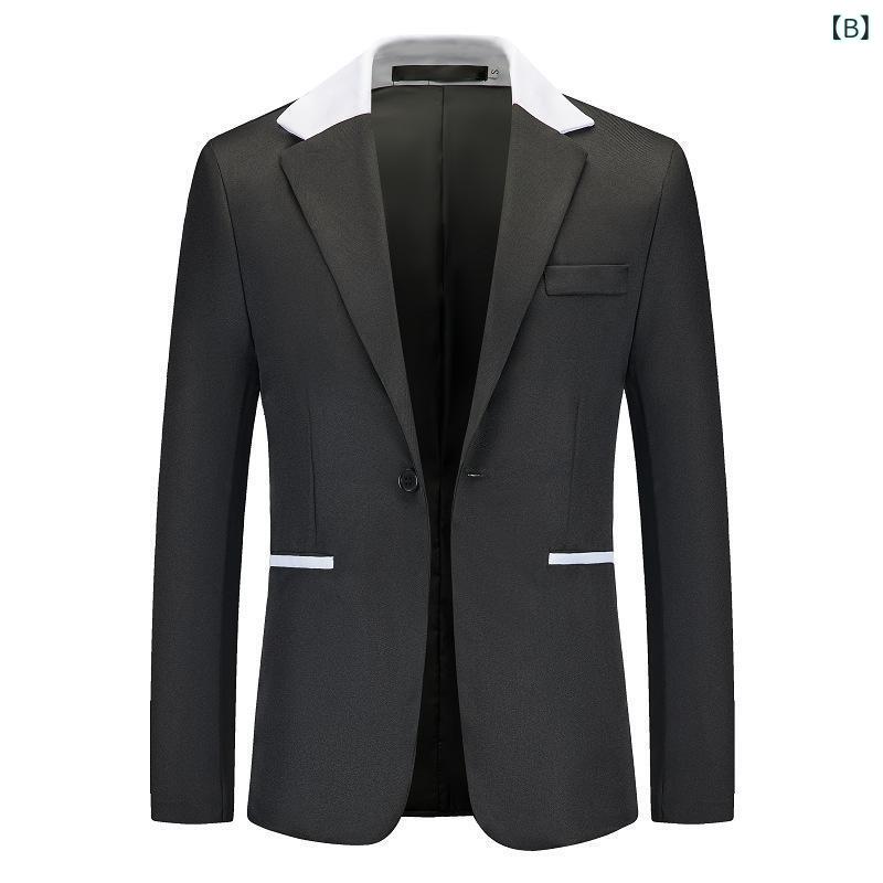 ジャケット メンズ ファッション 切り替え テーラードジャケット ブレザー 男性用 トップス スタイリッシュ ポリエステル混紡 カジュアル 普段使い 春秋 白色 黒色 赤色