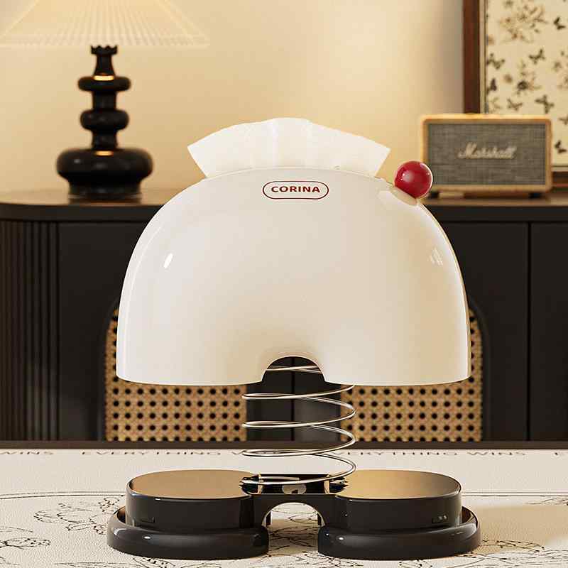 ティッシュボックス レディース メンズ 寝室 リビング 卓上 詰め替え 替え ケース 奶油色 奶油红