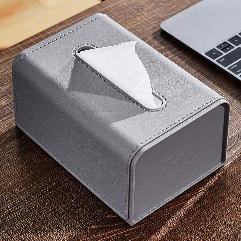 ティッシュボックス 卓上 ティッシュケース 詰め替え おしゃれ レザー風 プラスチック 多用途 収納 愛..