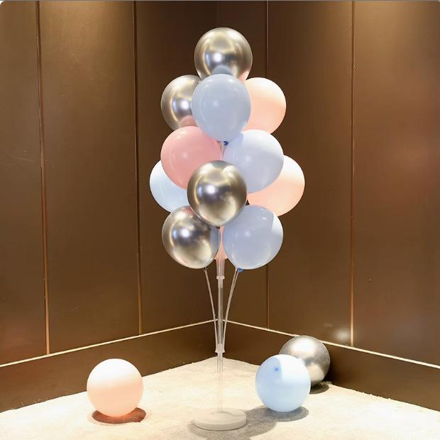気球 透明バルーン デコレーション 卓上スタンド 誕生日 パーティー イベント オープン 記念日 各種お祝い 飾り付け 混色
