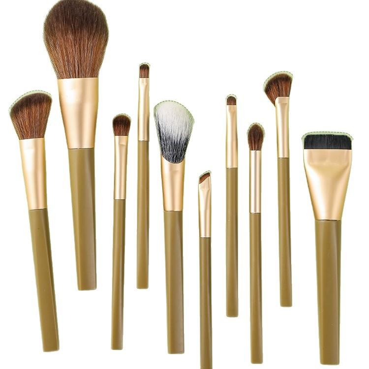 メイクブラシ 10本セット 化粧ブラシ フェイスブラシ アイシャドウブラシ 人工繊維 携帯用 アボカドグ..