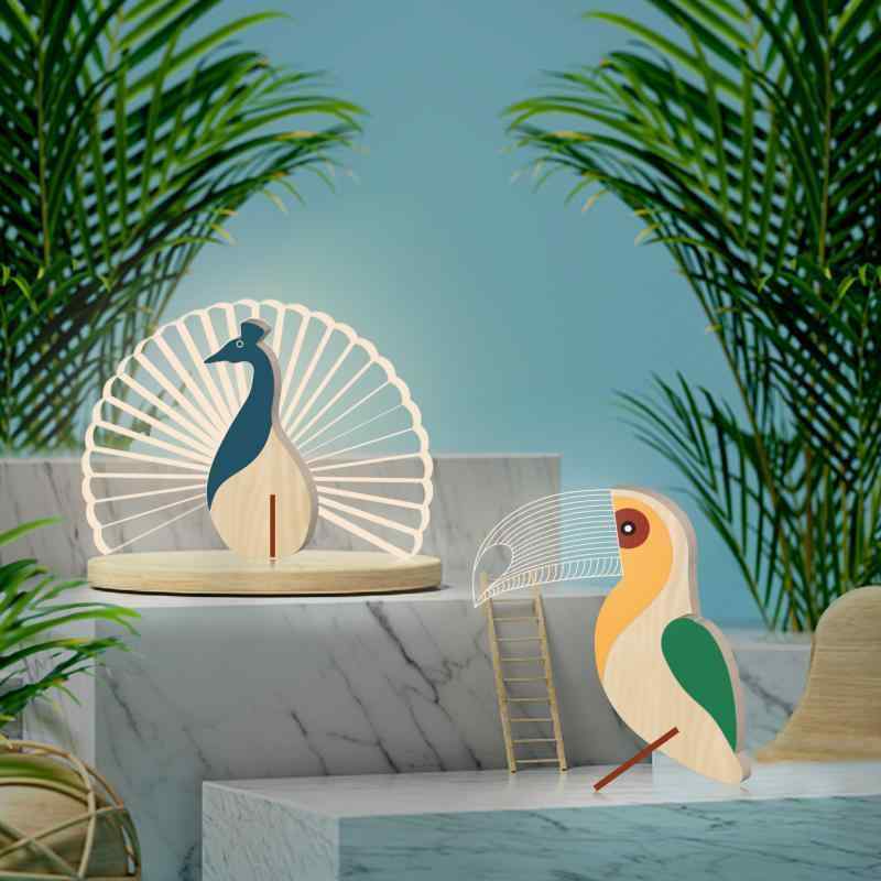 ナイトライト かわいい動物モチーフ 充電式 ポータブル テーブルランプ 卓上ライト オブジェ インテリア アクリル製 象 ペンギン イルカ