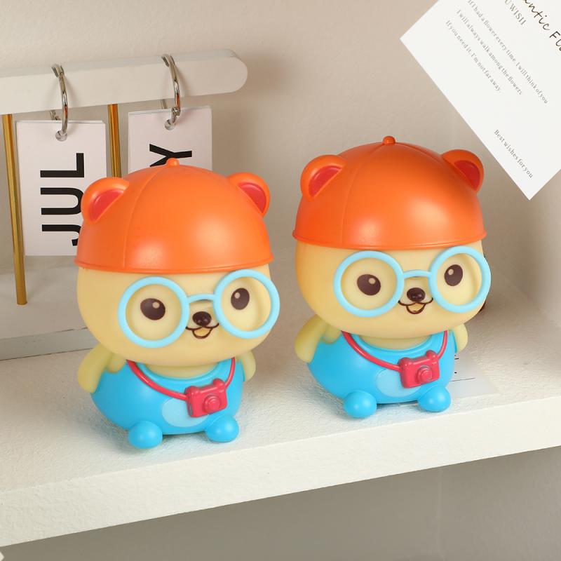 ナイトライト かわいい 光る 笑顔 眼鏡 リス ベッドサイド ランプ 授乳用 ルームランプ 間接照明 卓上 ..