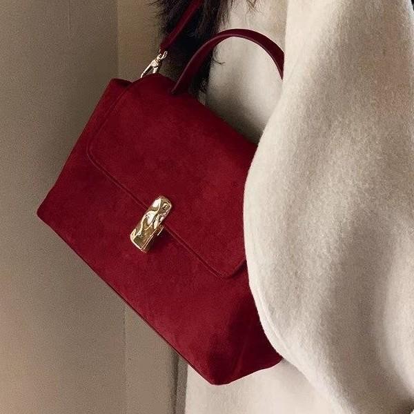 バッグ レディース ハンドバッグ トートバッグ レッド 赤色 斜めがけ ウェディング 結婚式 PU レザー 大人かわいい シンプル