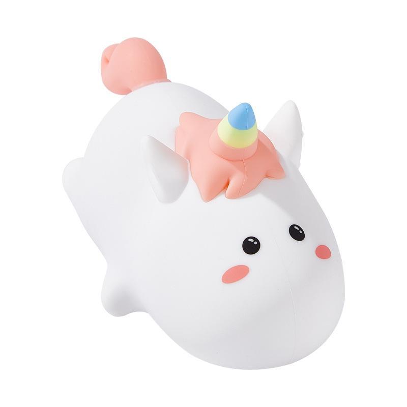 小夜灯 レディース かわいい レインボー ユニコーン シリコン ライト タイマー付き 卓上ライト ベッドサイドランプ ギフト 誕生日 プレ..