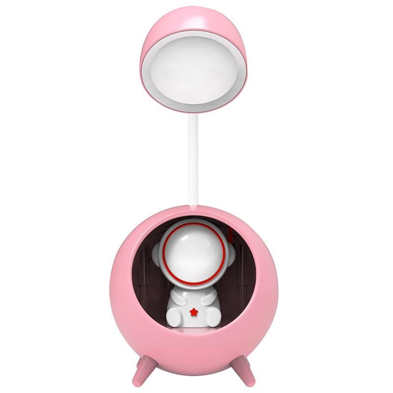 デスクライト 子供部屋用 ナイトライト 宇宙飛行士デザイン ペン立て 鉛筆削り機能付き 卓上ライト ベ..