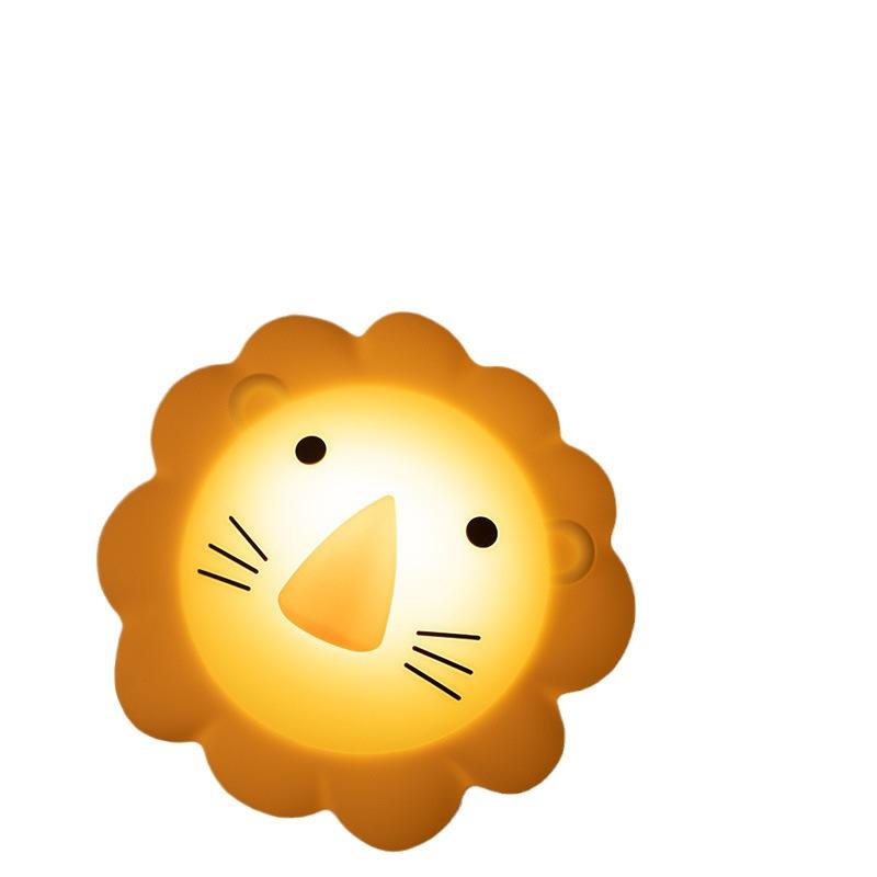 ナイトライト 子供 シリコン 大鼻 ライオン 卓上 かわいい ベッドサイド 授乳 寝室 白色 黄色