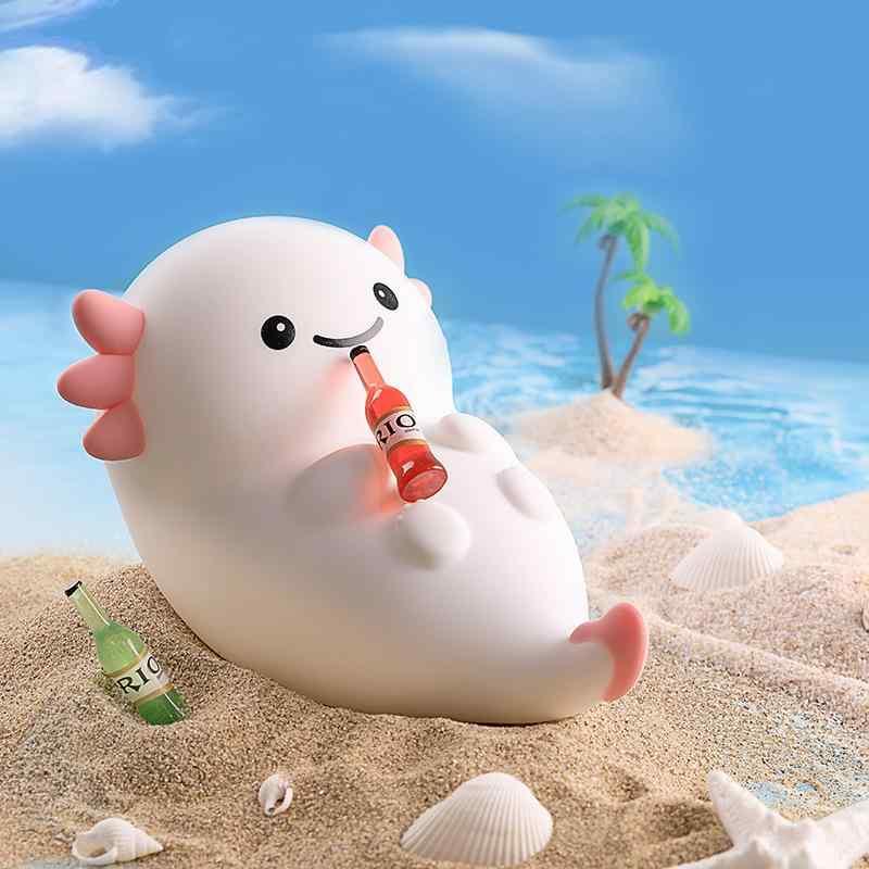 小夜灯 キッズ 六角恐竜 シリコン製 拍手点灯 ベッドサイドランプ 充電式 雰囲気灯 置き物