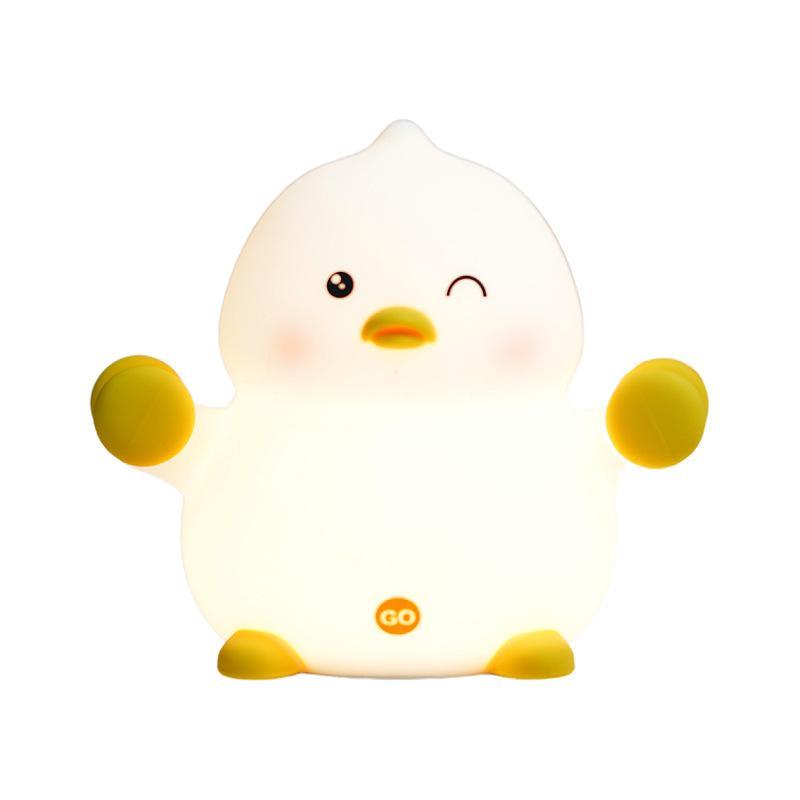 小夜灯 USB充電式 アヒル シリコン製 かわいい 卓上ライト ベッドサイドランプ 常夜灯 授乳ライト