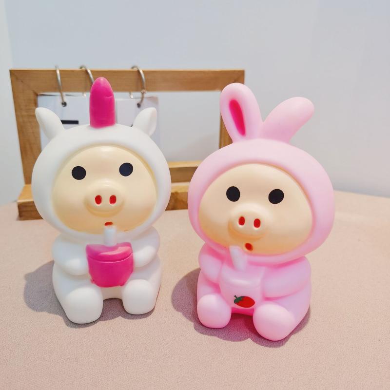 小夜灯 レディース かわいい 豚 ベッドサイド リビング 置き物 白色 ピンク系 電池式 授乳灯 常夜灯