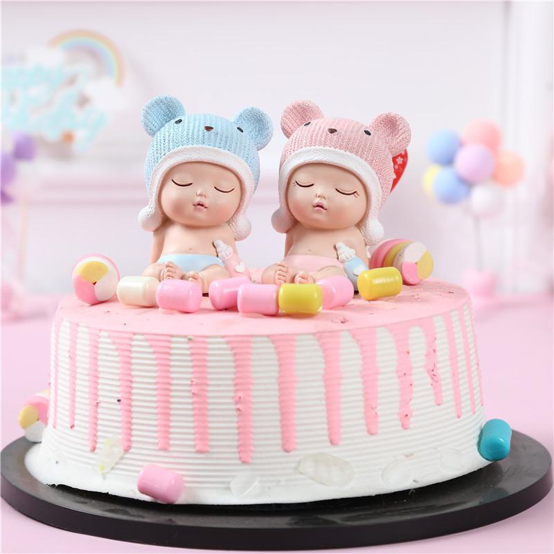 ケーキ デコレーション ホーム オブジェ 車載置物 樹脂工芸品 手作り かわいい ペア 誕生日 ギフト