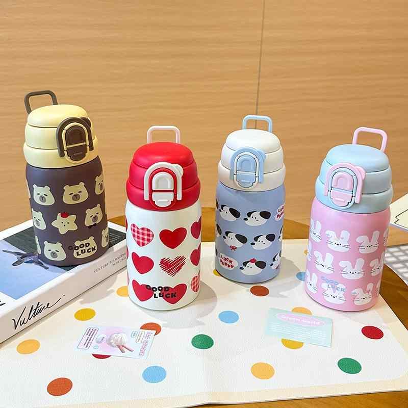 水筒 キッズ 大容量 子供 学生 直飲み ステンレス製 携帯用 保温 保冷 ストロー付き スポーツ かわいい おしゃれ 660ml アウトドア