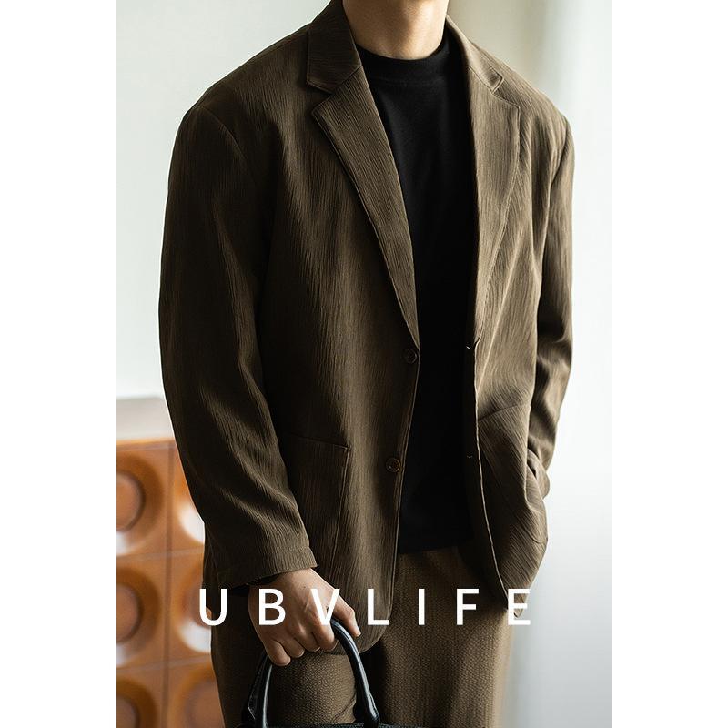 スーツ メンズ ビジネス カジュアル 春 テーラードジャケット ワイドパンツ ポリエステル セットアップ ゆったりサイズ 無地 普段使い