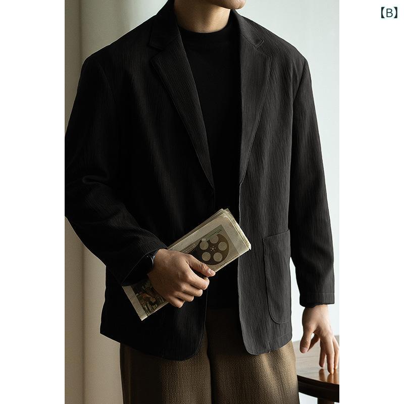 スーツ メンズ ビジネス カジュアル 春 テーラードジャケット ワイドパンツ ポリエステル セットアップ ゆったりサイズ 無地 普段使い