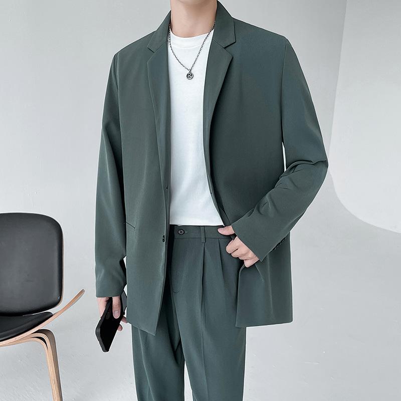スーツ メンズ 男性用 テーラードジャケット セットアップ 春秋 カジュアル スリムフィット ビジネス 韓国風 無地 黒 グレー オフホワイト