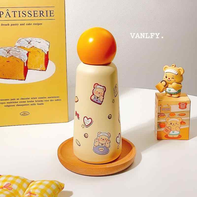 水筒 レディース かわいい 黄色 バターベア 316ステンレス鋼 保温 保冷 350ml 携帯用 タンブラー インスタ映え 学生