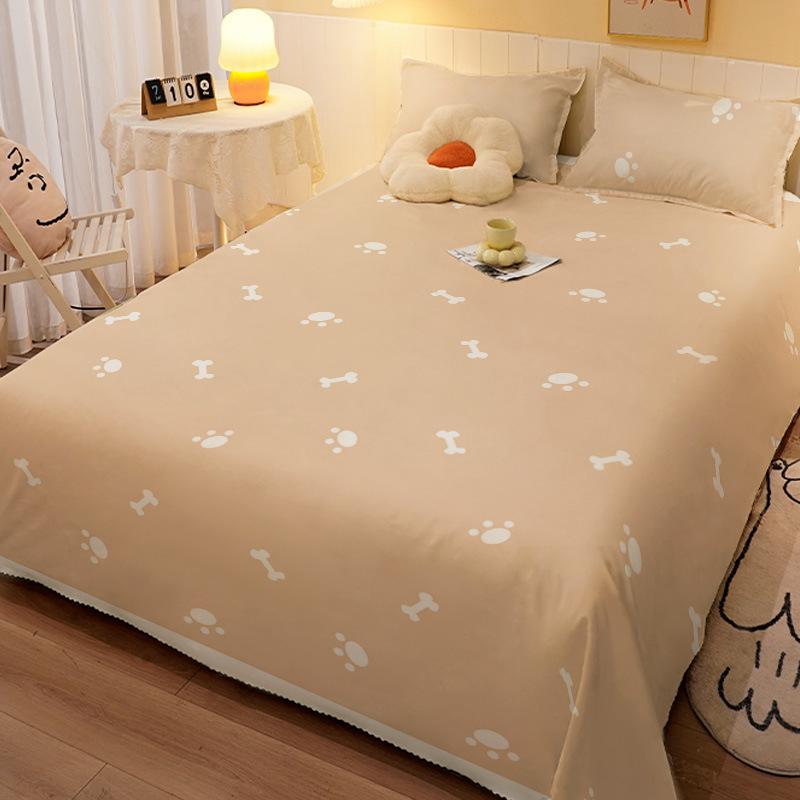 ベッドシーツ シングル 水洗いコットン 幾何学模様 ポリエステル 学生 寮 ホームユース 花柄 チェック..