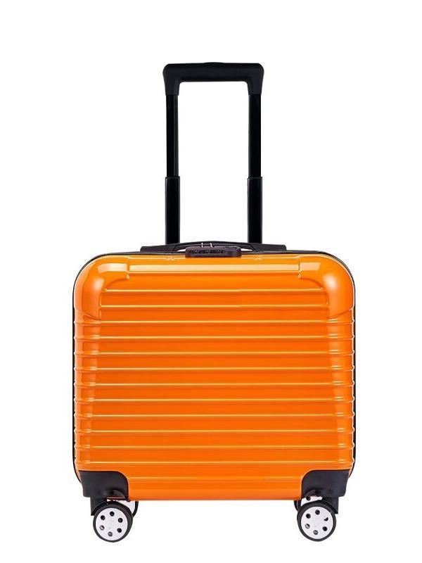 スーツケース 16インチ 万向輪 ABS PC 橙色 旅行用 鞄 キャリーケース 男女兼用 ファスナー ポリエステ..