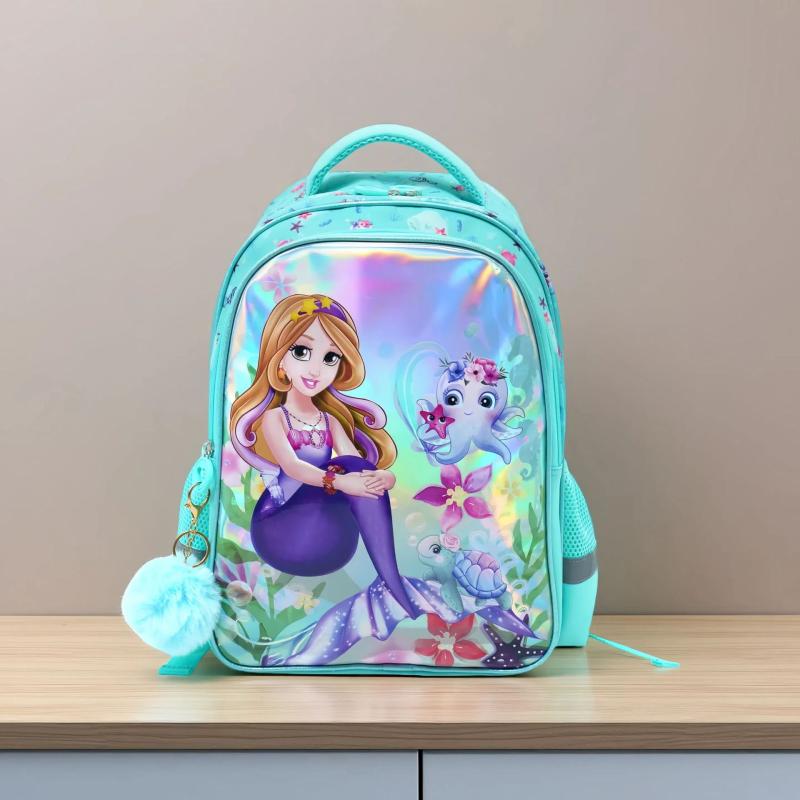 ランドセル 女の子 小学生 1-6年生 人魚 カートゥーン 超軽量 大容量 減圧 通学 遠足 旅行 碧緑