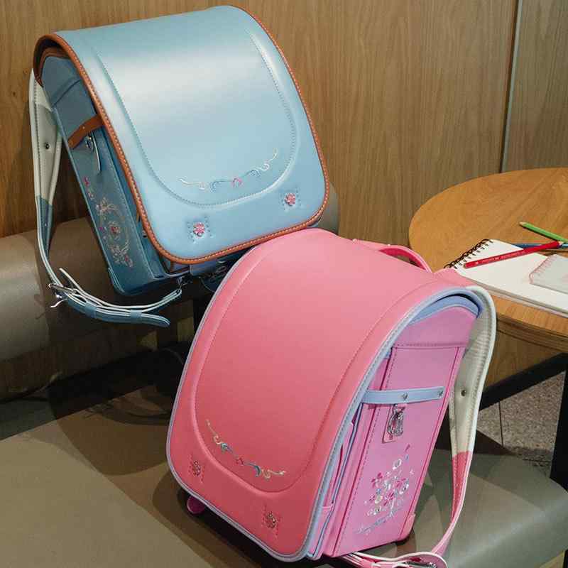 ランドセル 女の子 子供用 花柄 刺繡 防水 撥水 軽量 通学 遠足 リュックサック 負担軽減 3-4年生 玫红..