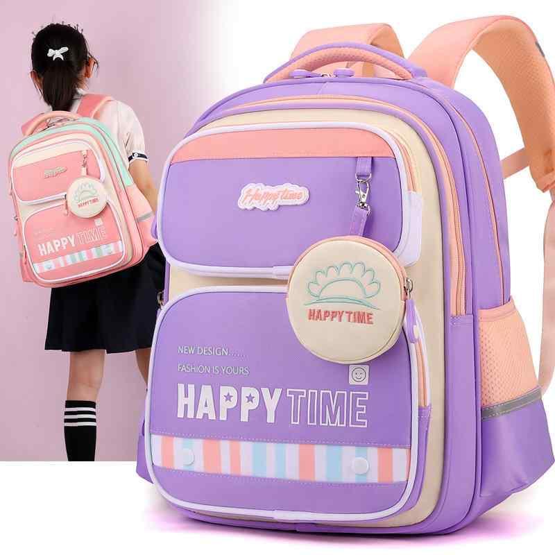 ランドセル キッズ 1年生 2年生 リュックサック 子供用 女の子 男の子 大容量 撥水 ナイロン 紫色 ピン..