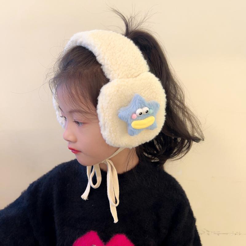 耳あて キッズ 子供用 イヤーマフ シープボア かわいい カートゥーン 海星柄 防寒 暖かい 耳カバー 秋 ..