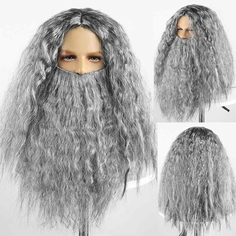 ウィッグ レディース 長い巻き髪 コスプレ ハロウィン クリスマス サンタクロース 魔法使い風 高温耐性 アフリカ ヨーロッパ(4)