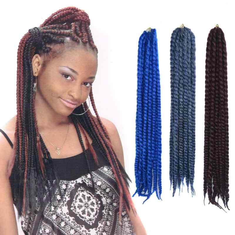 エクステ レディース スプリングツイストブレード アフリカンブレイズ 24インチ ブラック ダークブラウ..