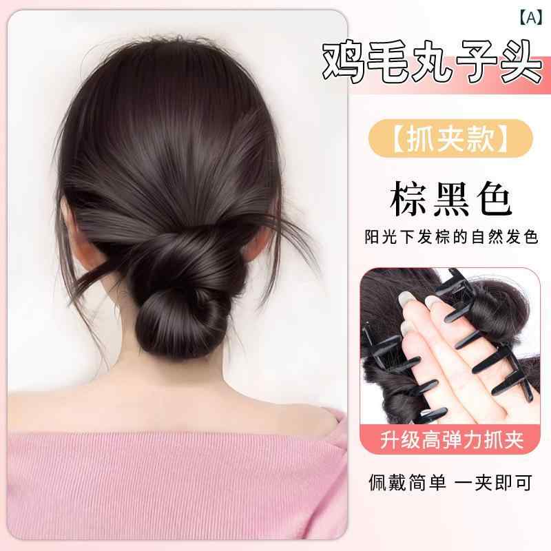 ヘアゴム レディース まとめ髪 ウィッグ お団子ヘアメーカー シニヨンメーカー 装着簡単 時短 Mistress 耐熱 イメチェン 普段使い 4色