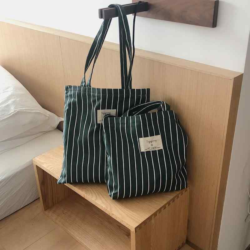 ショルダーバッグ レディース 墨緑 ストライプ柄 キャンバス レトロ クラシック 肩掛け 手提げ ジッパ..