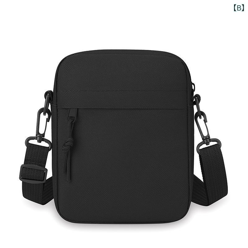 ショルダーバッグ 男性用 オックスフォード布 斜めがけ 鞄 大容量 ミニ カジュアル 旅行 通気性 超軽量 耐摩耗 撥水性 ブラック カーキ