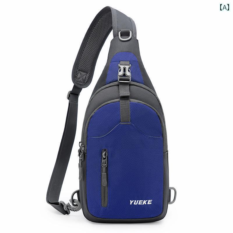 ボディバッグ 男性用 スポーツ 旅行 ワンショルダーバッグ 斜めがけ 鞄 アウトドア 軽量 撥水 無地 ナイロン ディープブルー ブラック パープル
