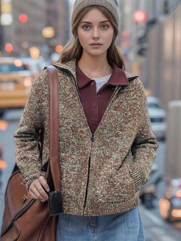 ニットカーディガン レディース 羊毛 ニット トップス 配色 秋冬 ゆったり 高見え 日韓風 カジュアル