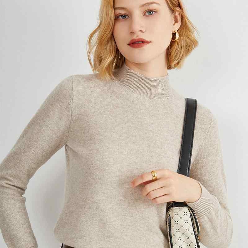 ニット レディース 秋冬 長袖 ハーフネック プルオーバー ゆったり 伸縮性 チクチクしない 普段使い オ..