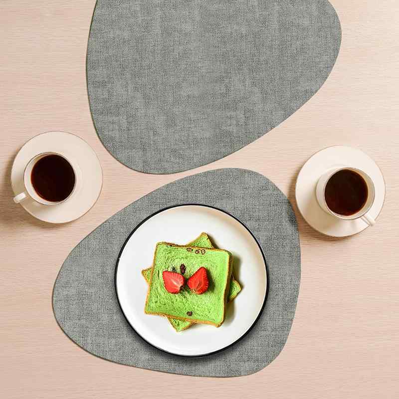 ランチョンマット レディース ファッション雑貨 レザー調 撥水 防汚 耐熱 高級感 深灰色