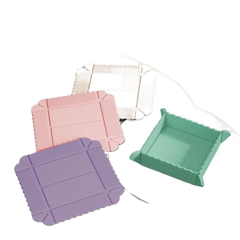 断熱マット 折りたたみ式 ランチョンマット 鍋敷き プレートマット シリコンマット 耐熱 高温対応 滑り..