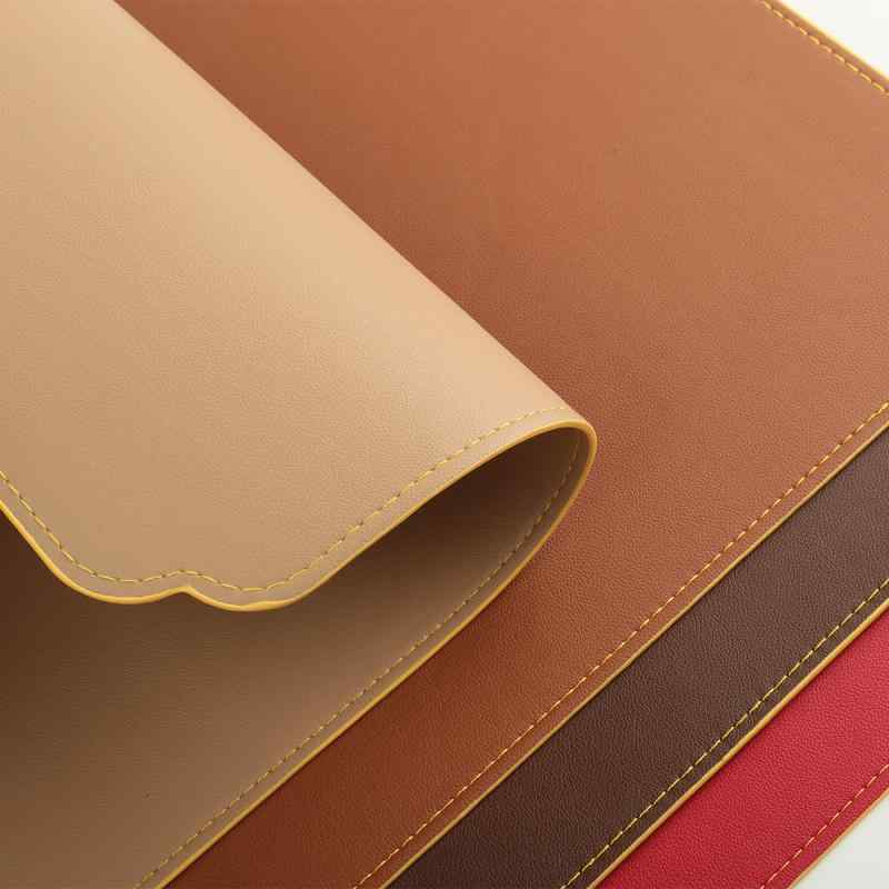 ランチョンマット レザー ランチョンマット 北欧風 長方形 撥水 抗菌 滑り止め 断熱 テーブルマット 無地 ホワイト レッド ブラウン系