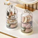 メイクアップ スポンジ パフ 収納ケース 防塵 デスク 卓上 化粧品 コスメ 口紅 置き棚 美容雑貨 クリーム色 ホワイト