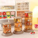 メイクアップスポンジ パフ 収納ケース 回転式 多層 小物入れ 透かし彫り 通気 防塵 プラスチック製 デスク 卓上 ins風