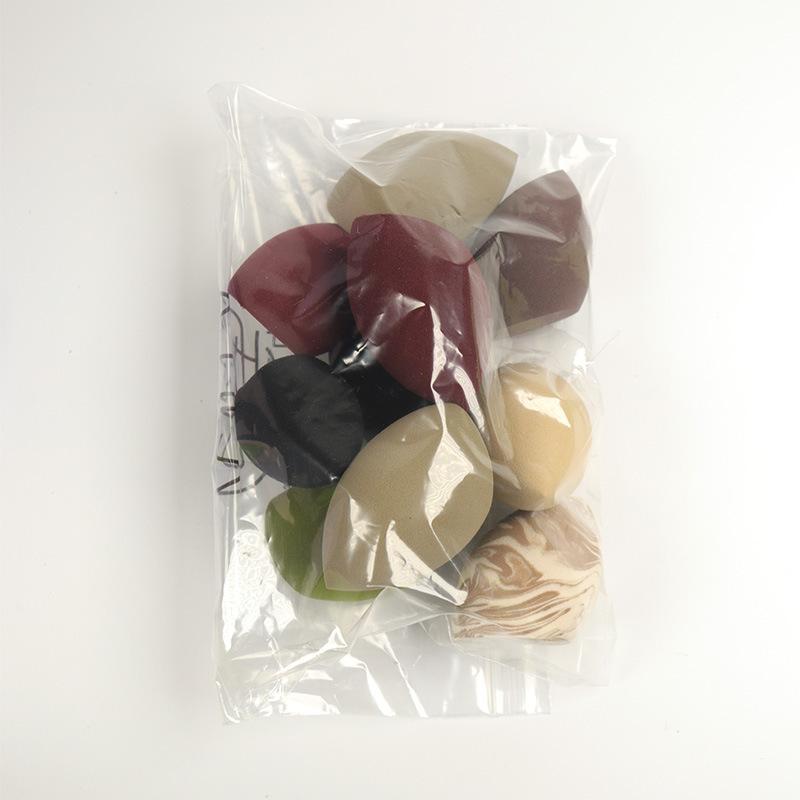 メイクアップスポンジ パフ 10個セット 乾湿両用 超 мягкий 柔らかい 親水性 メイクスポンジ 浅色系 迷彩色