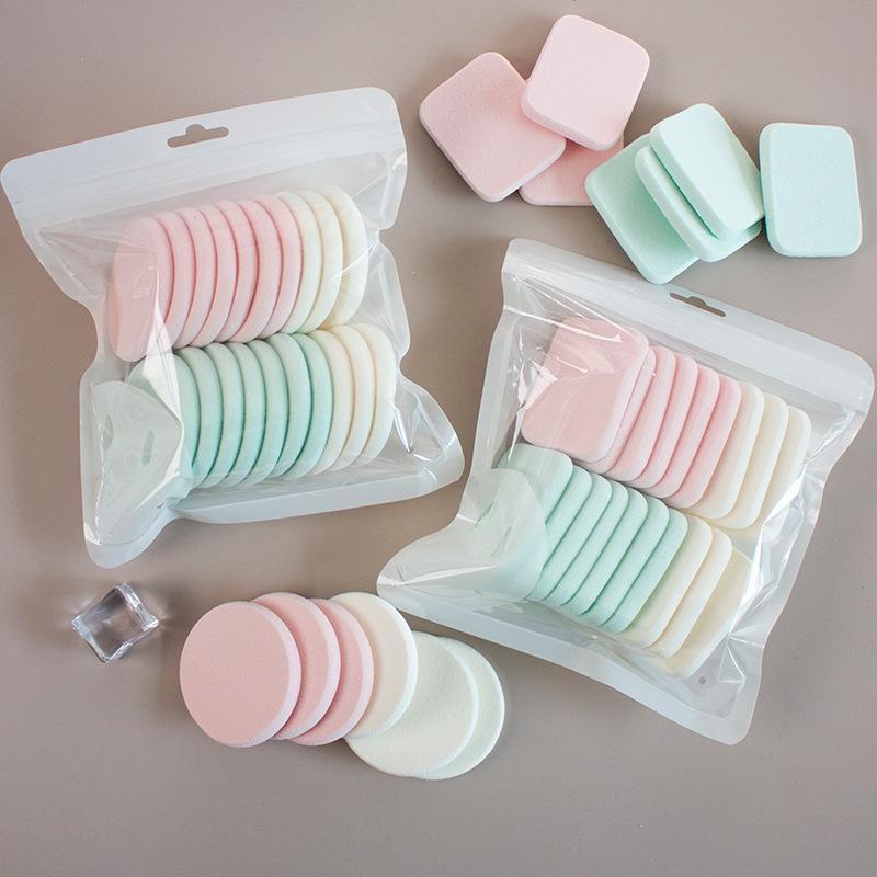 メイク用スポンジ パフ スポンジ 円形 直径6cm 20個 親水性 乾湿両用 リキッド ファンデーション クリーム 化粧下地