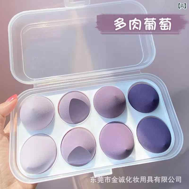 メイク用スポンジ レディース 8個セット 親水性 メイクパフ 非ラテックス ドロップ型 フルーツゼリー 4..